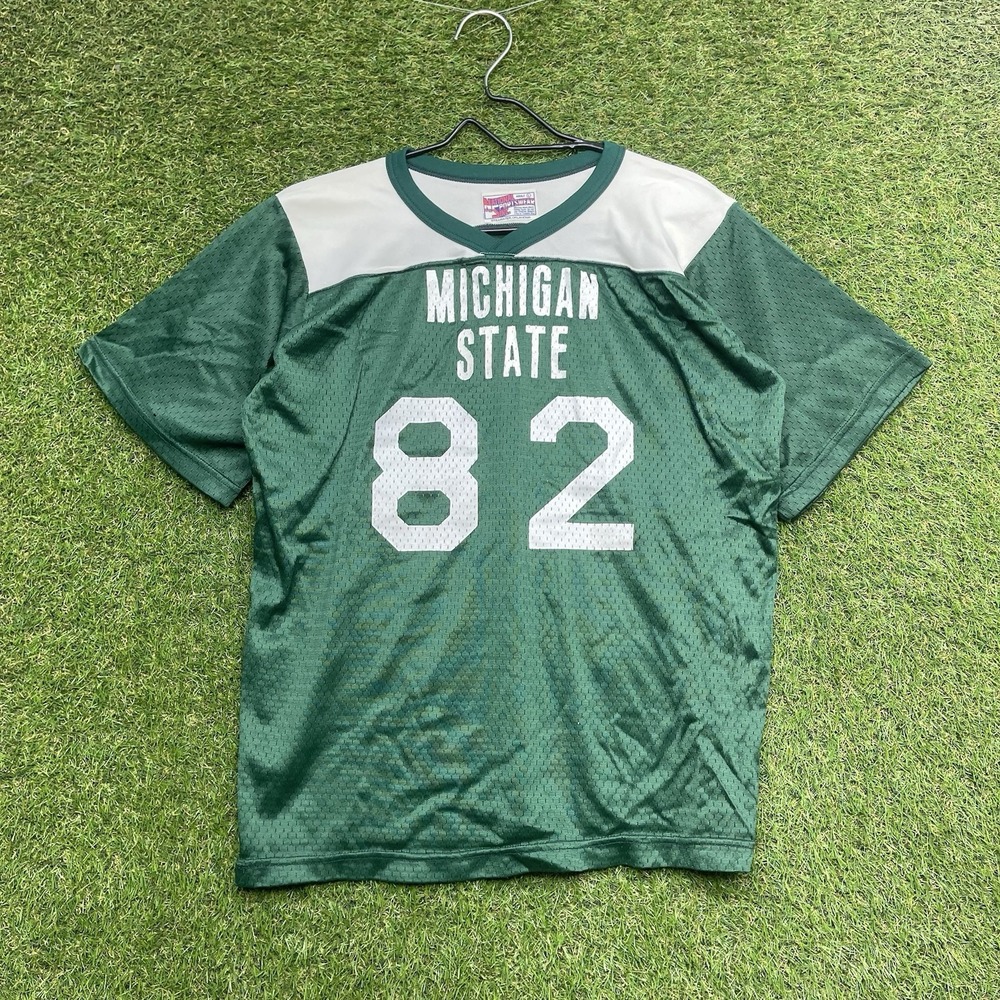 Vintage Michigan State Spartans Jersey Mens Large Blank Green Football #82